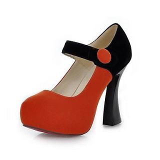 Suede Womens Spool Heel Platform Pumps Heels with Split Joint/Button Shoes (More Colors)