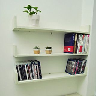 Set of 3 Modern Stylish White Solid Storage Shelves