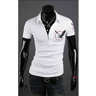 Mens Eagle Print Short Sleeve Polo Shirt