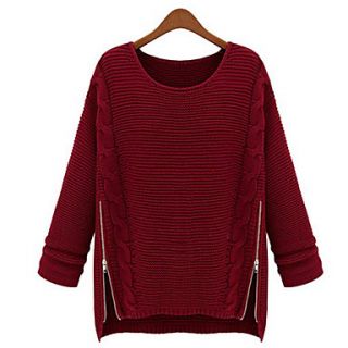 Womens Spring Round Collar Vintage Loose Thicken Sweater
