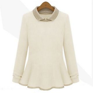 Womens Spring Tip Collar Long Sleeve Sweater