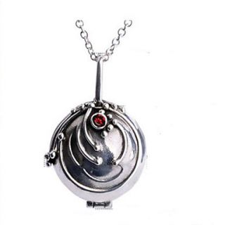 MISS U Womens Vintage Ruby Silver Necklace