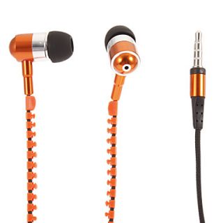 HXT 2045 Zipper Style In Ear Headphone with Mic for Mobilephone(Orange)