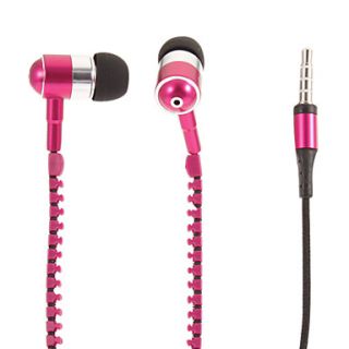 HXT 2045 Zipper Style In Ear Headphone with Mic for Mobilephone(Rose)