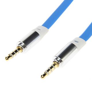 3.5mm Noodle Style Audio Jack Connection Cable(Blue 1.0m)
