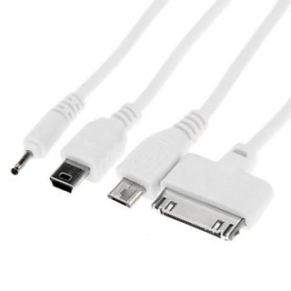 4 in 1 Universal USB Sync Cable for iPhone/iPad/Samsung/HTC/(White 0.2m)