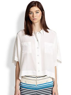 Marc by Marc Jacobs Frances Silk Cropped Shirt   White