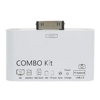 USB 2.0 AVHUBChargeSyncMemory Card Reader (White)
