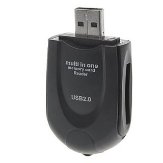 USB 2.0 Multi in 1 Memory Card Reader (Black)