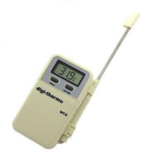 LCD Digital Thermometer Temperature Memory Alarm w/Stainless Steel Sensor Probe for Food Beverage