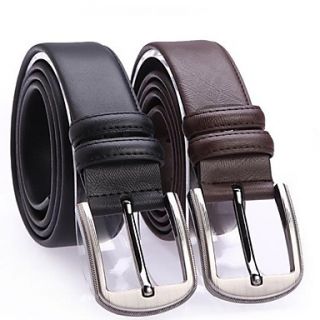 Mens Fashion New Tile Lines Leisure Leather Belt