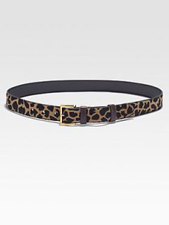 Prada Cavallino Skinny Hair Calf Belt   Giraffe