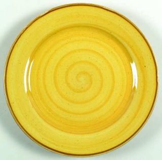 Thomson Canyon Dinner Plate, Fine China Dinnerware   All Yellow/Gold, Brown Trim
