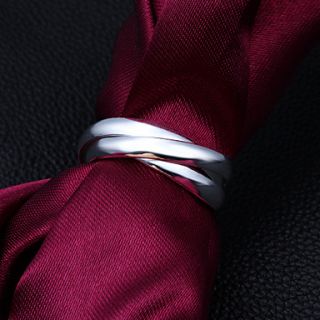 High Quality Classic Silver Plated 3 Pieces Locked Unicolor Womens Ring