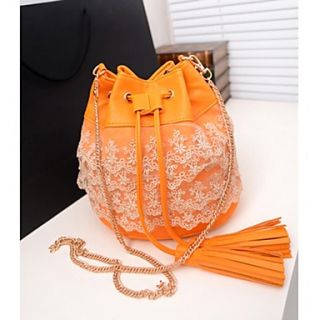 Fenghui WomenS Yellow Lace Decorate Pu Leather CrossbodyMessenger Shoulder Bag