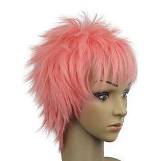 Capless High Quality Synthetic Pink Short Straight Synthetic Hair Party Wig