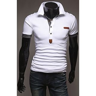 Mens Sewn on Badges Slim POLO Shirt