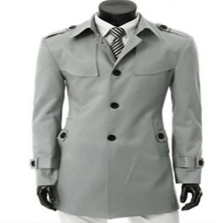 Mens Fashion Lapel Casual Trench Coat