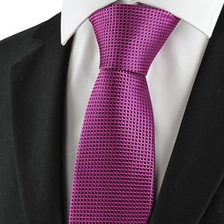 New Checked Purple Men Tie Formal Necktie for Wedding Party Holiday Gift