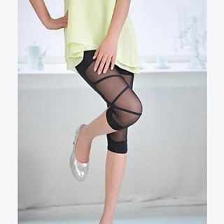 Sexy Net Yarn Splicing Cropped Trousers Leggings