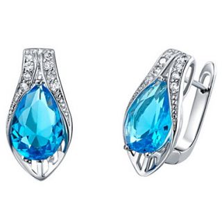 Charming Silver Plated With Cubic Zirconia Drop Womens Earrings(More Colors)