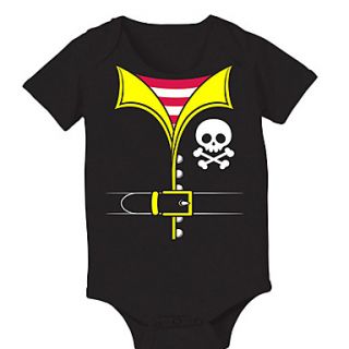 Doomagic Kids Cool Pirate Print Baby Romper(Black)