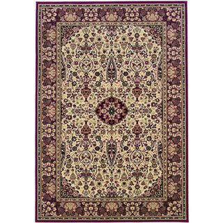 Everest Ardebil Ivory/ Red Rug (53 X 76) (RedSecondary colors Black, faded olive, off white, puttyPattern FloralTip We recommend the use of a non skid pad to keep the rug in place on smooth surfaces.All rug sizes are approximate. Due to the difference 