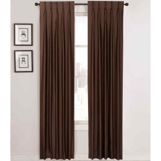 Supreme Palace Antique Satin Pinch Pleat Lined Curtain Panel Pair, Espresso
