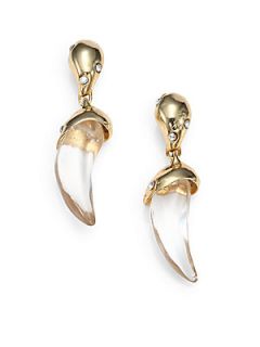Alexis Bittar Sabre Tooth Lucite Earrings   Gold