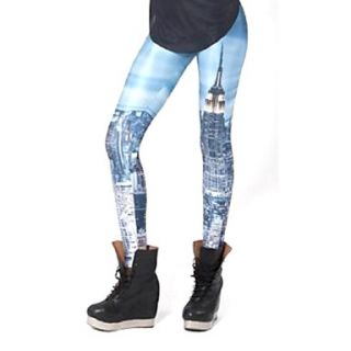 Elonbo Modern high Building Style Digital Painting High Women Free Size Waisted Stretchy Tight Leggings