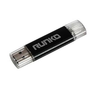 Runko Aluminum alloy USB 2.0 and Micro USB Dual Interface High Speed OTG Flash Drive 32GB