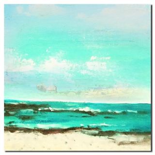 Hand Painted Oil Painting Landscape Beach Painting with Stretched Frame