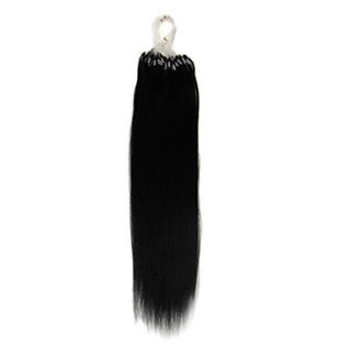 24Inch 1Pcs Remy Loops Micro Rings Beads Tipped Straight Hair Extensions More Dark Colors 100s/pake 0.7g/s