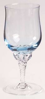 Celebrity Brighton Wine Glass   Light Blue Bowl,    Clear Swirl Stem