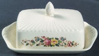 Wedgwood Conway Square Covered Butter, Fine China Dinnerware   Edme, Multicolor