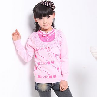 Girls Round Neck Bowknot Two Piece Like Sweaters