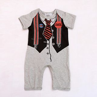 Doomagic Kids Cute Tie Print Baby Romper(Screen Color)