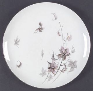 Yamaka Montreal Dinner Plate, Fine China Dinnerware   Pink & Gray Leaves, Gold T