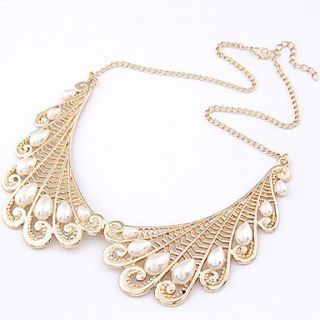 Womens Vintage Fake Collar Pearl Necklace