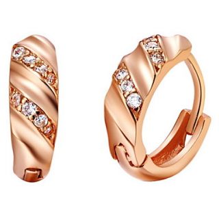 Elegant Gold Or Silver Plated With Cubic Zirconia Oval Ring Womens Earrings(More Colors)