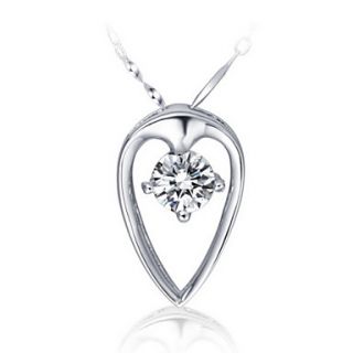Elegant Heart Shape Womens Slivery Alloy Necklace(1 Pc)