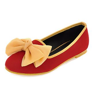 Leatherette Womens Flat Heel Comfort Flats Shoes with Bowknot(More Colors)