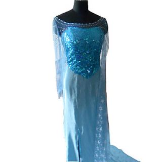 Frozen Princess Elsa Shining Blue Paillette Cosplay Costume