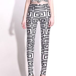 Elonbo Maze Style Digital Painting High Women Free Size Waisted Stretchy Tight Leggings