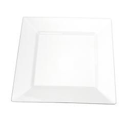 Silveredge White 9.5 Inch Square Plastic Plates (set Of 10)
