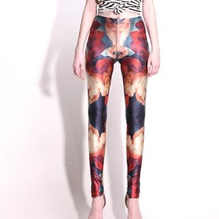 Elonbo Angel Image Style Digital Painting High Women Free Size Waisted Stretchy Tight Leggings