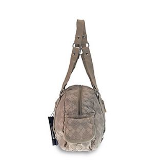 Outdoor Plaid Nylon Shoulder Bag   Khaki