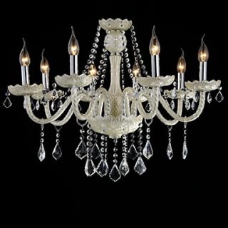 8 Light The style of palace Glass Chandelier With Candle Bulb