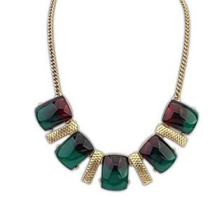 Ethnic Style (Squares) Plated Alloy Resin Party Statement Necklace (More Colors) (1 pc)