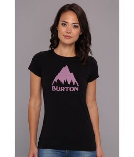 Burton Mountain Logo S/S Tee Womens Short Sleeve Pullover (Black)